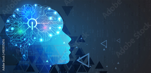 Artificial intelligence. Technology web background. Virtual concept