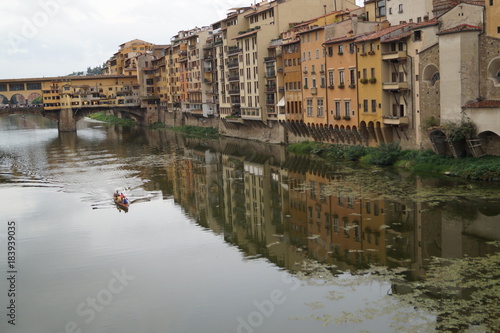 Reflection in the Arno river, Florence Firenze, Italy
