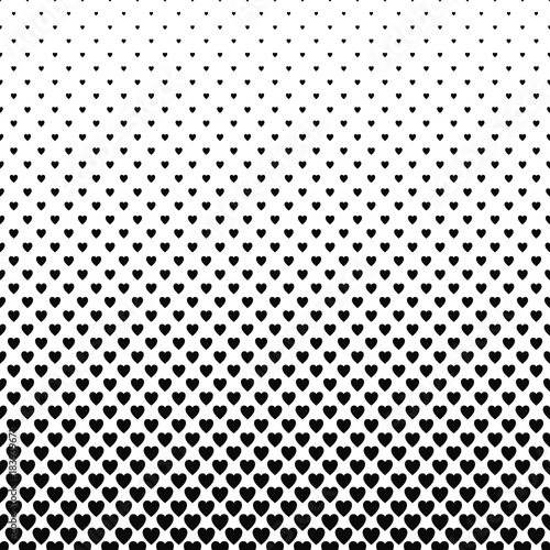 Abstract monochrome heart pattern vector background design