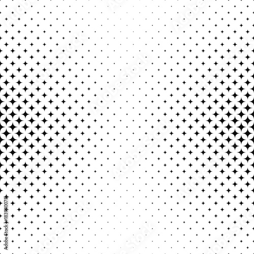 Black and white curved star pattern background
