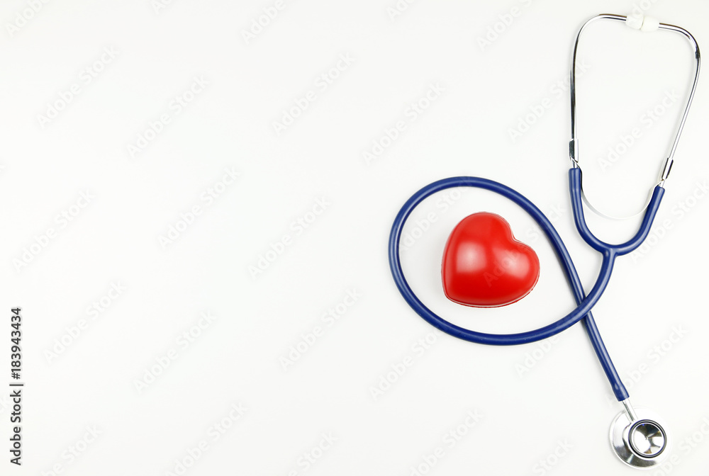 stethoscope and red heart Heart Check.Concept healthcare. stethoscope and red heart Heart Check.Concept healthcare.