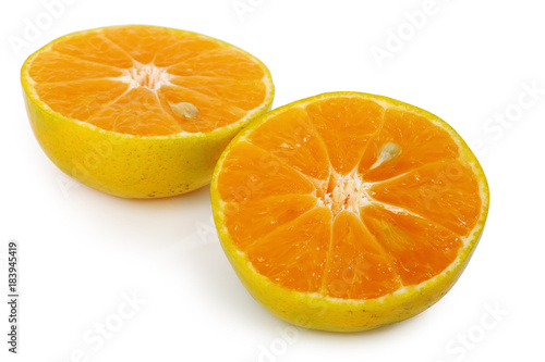 Orange fruit isolated on white with clipping path.