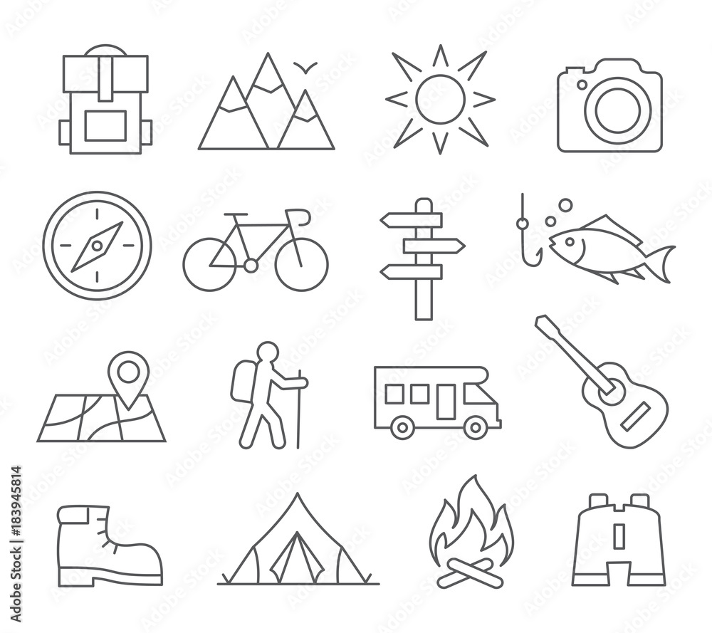 Camping Line Icons Camping Line Icons