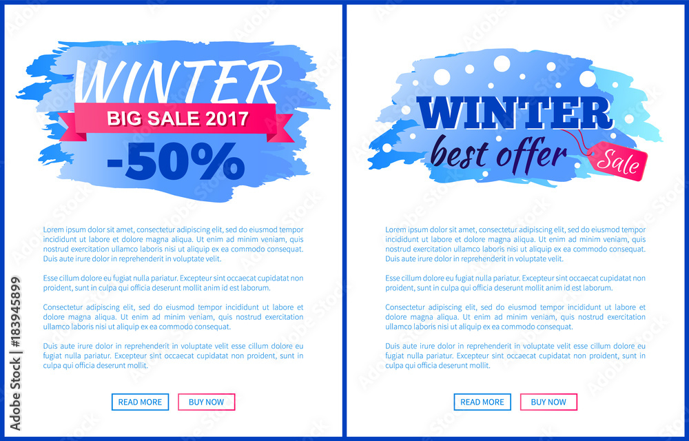 Obraz premium Winter Sale Best Offer Sign Vector Illustration