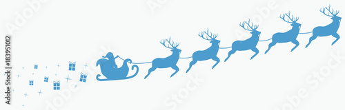 Weihnachtsmann mit Rentieren und Schlitten