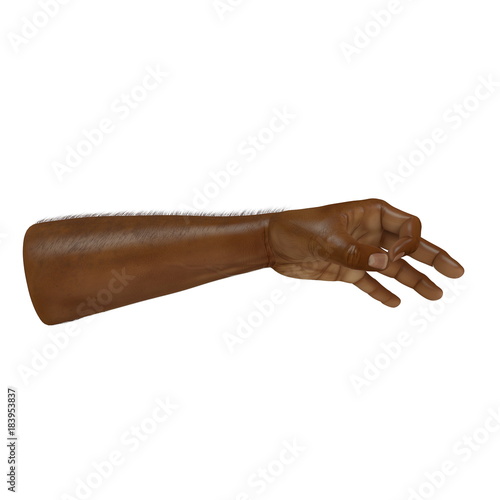 african man hand Ok Sign on a white. 3D illustration