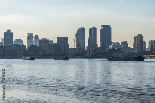 Huangpu river sunset view in Shanghai  China