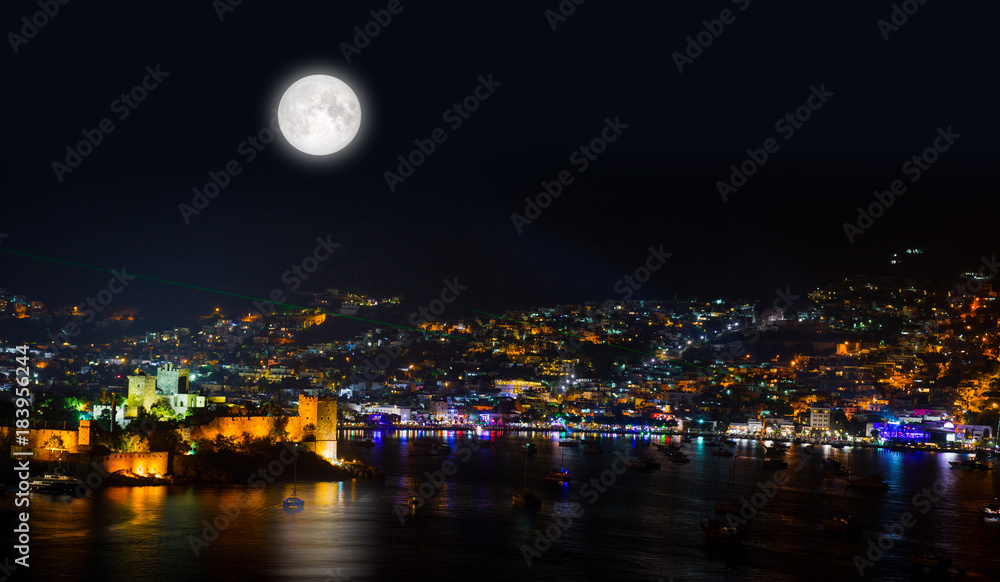 Aerial view of Bodrum on Turkish Riviera.