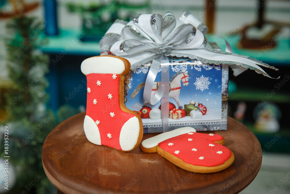 Christmas gingerbread and gifts
