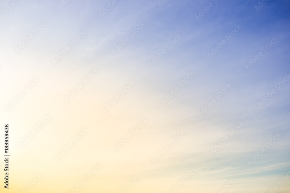 Beautiful blue sky during the sun rise background.