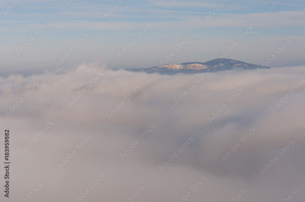 misty frosty snow winter landscape in nature, mist flowing, foggy winter landscape from Julianus tower misty frosty snow winter landscape in nature, mist flowing, foggy winter landscape from Julianus tower