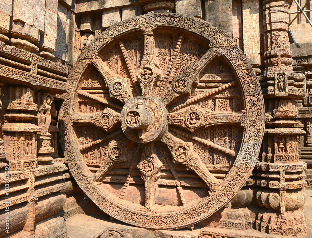 Chariot Wheel, Sun Temple, Odisha, India.