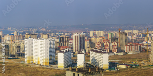 The construction of new residential neighborhoods on the outskirts of Anapa in Krasnodar Krai on the Black sea