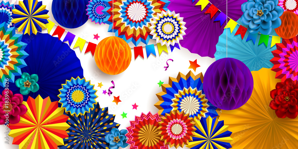 Fototapeta Karnawał w tle. Projekt plakatu dziecięcego party 5