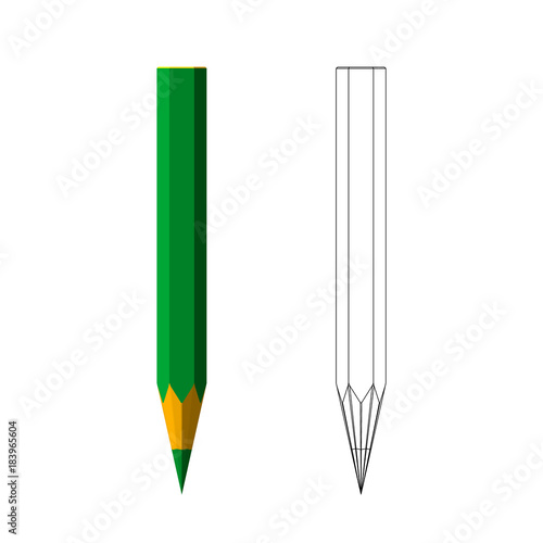 Color pencil. Isolated on w...