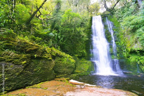 McLean Falls on the Tautuku River in Catlins Forest Park  South island  New Zealand.