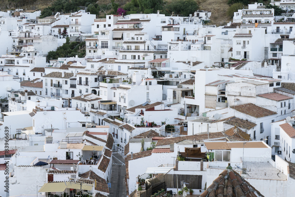 Typical white town in Andalusia. Mijas. Costa del Sol.