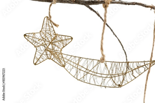 Christmas decoration hanging on branch