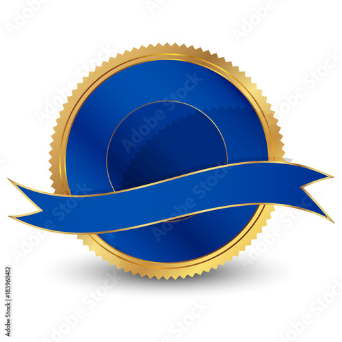 Vector illustration of blue seal