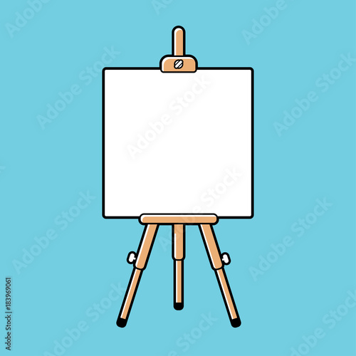 Easel or presentation stand with a white blank board.