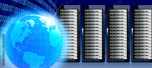 Communications around the Globe Network and Internet Global World with Communication Technology, Data Center