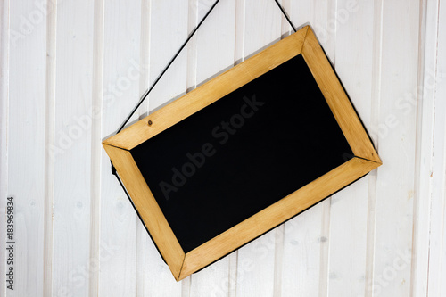 Blackboard on the wall. Whi...