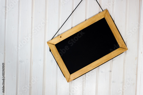 Blackboard on the wall. Whi...