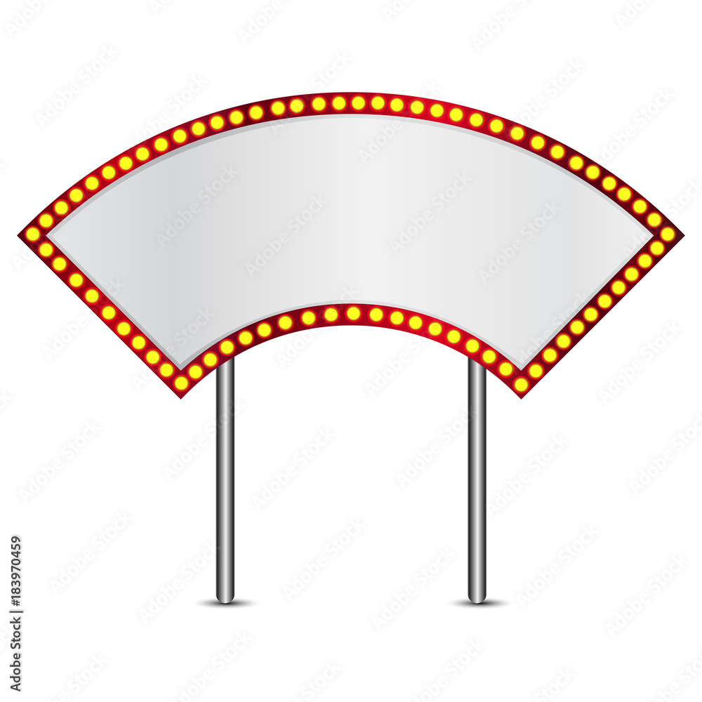Vector illustration of retro sign with realistic lamps Vector illustration of retro sign with realistic lamps