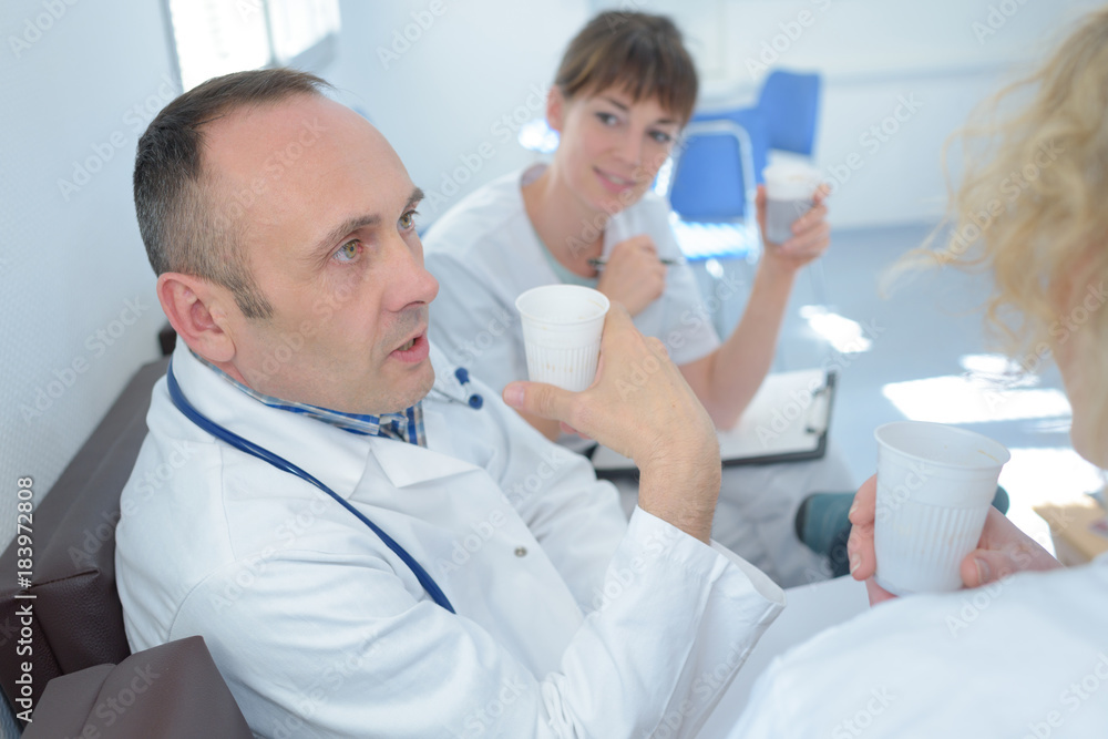 Fototapeta premium medical team during coffee break