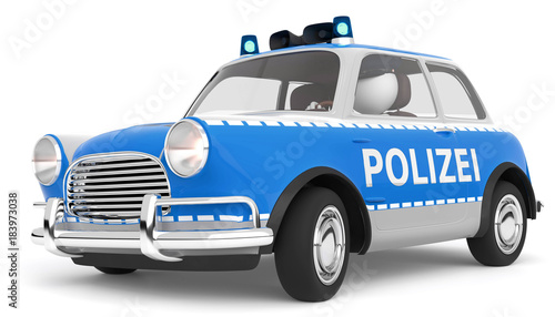 Fototapeta Naklejka Na Ścianę i Meble -  3d Polizeiauto mit Männchen