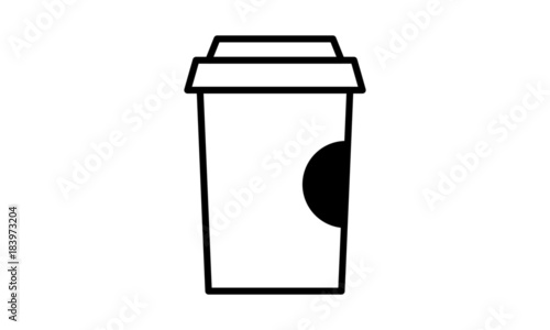 Coffee Paper Cup Icon Illustration.