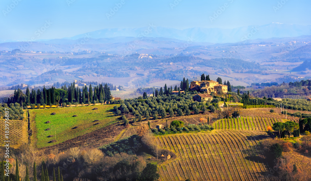 Country landscape in Tuscany, Italy