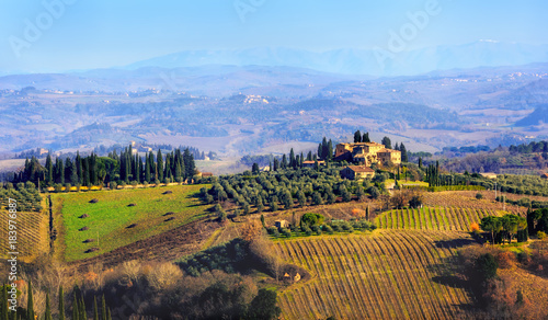 Country landscape in Tuscany, Italy