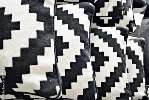 comfortable colorful fabric cushions on modern store shelves