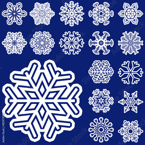 collection christmas snow flakes