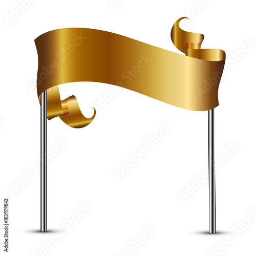 Vector illustration of gold flag