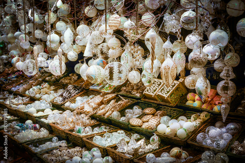 Photography Christmas decorations in Wien Rathaus Market.