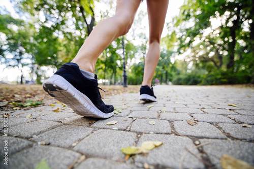 Women jogging in park