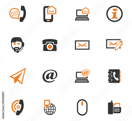 Contact us icons set