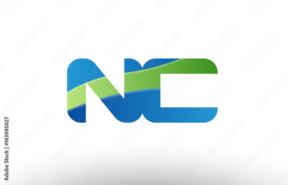 blue green nc n c alphabet letter logo combination icon design blue green nc n c alphabet letter logo combination icon design