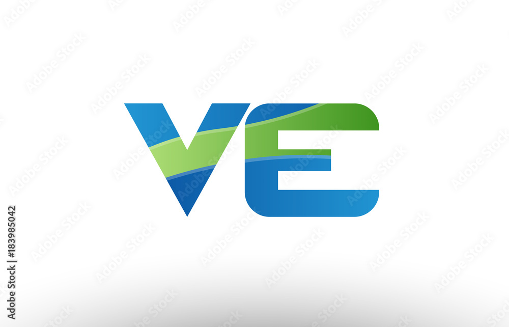 blue green ve v e alphabet letter logo combination icon design blue green ve v e alphabet letter logo combination icon design
