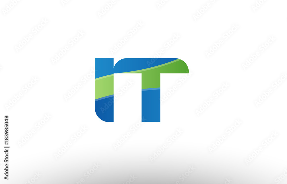 blue green it i t alphabet letter logo combination icon design blue green it i t alphabet letter logo combination icon design