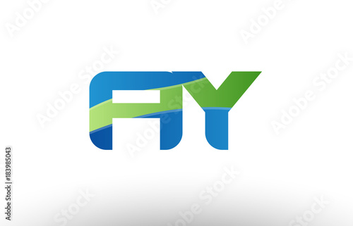 Free Download blue green ay a y alphabet letter logo combination icon design - GFXLoad
