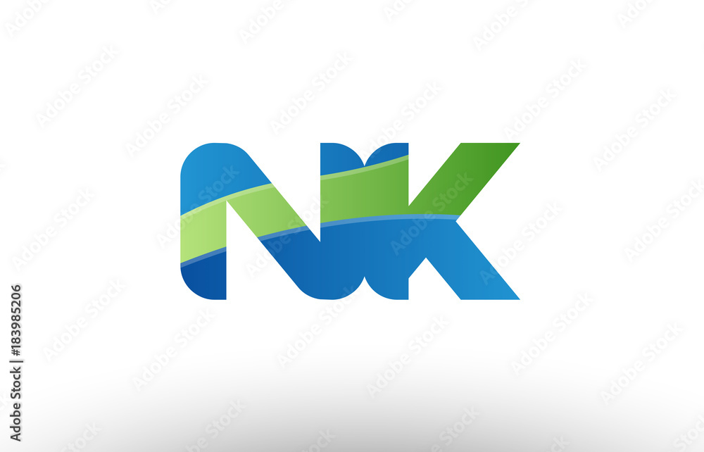 blue green nk n k alphabet letter logo combination icon design blue green nk n k alphabet letter logo combination icon design
