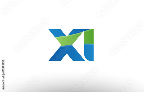 Free Download blue green xi x i alphabet letter logo combination icon design - GFXLoad