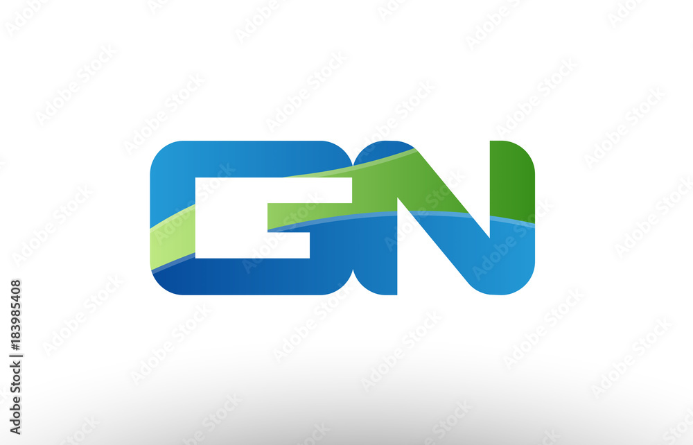 blue green gn g n alphabet letter logo combination icon design blue green gn g n alphabet letter logo combination icon design
