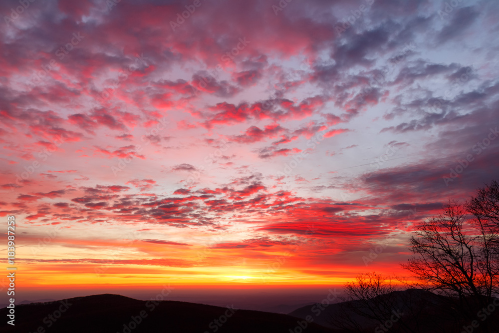 November Sunrise at Shenandoah National Park.