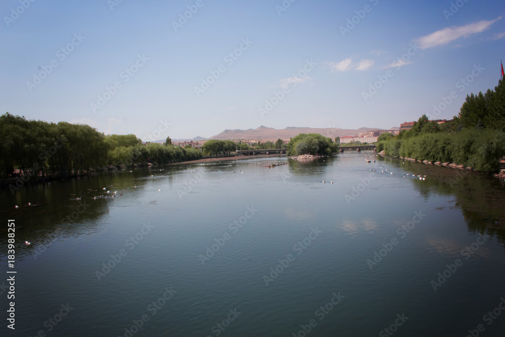 Kizilirmak-Fluss in Avanos-Stadt, Nevsehir-Stadt, die Türkei