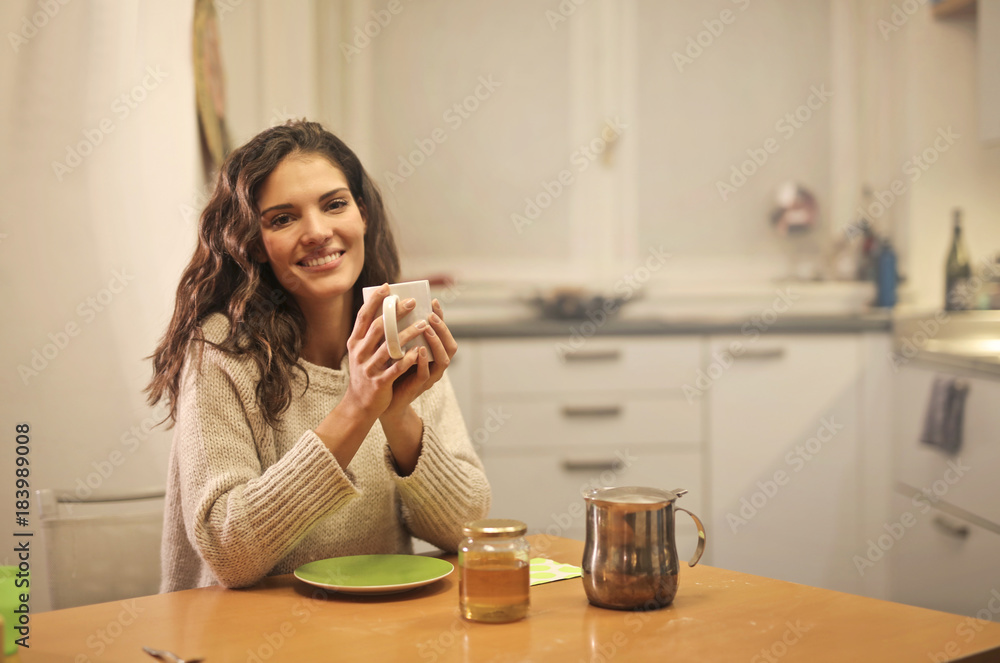 Girl having breakfast Girl having breakfast