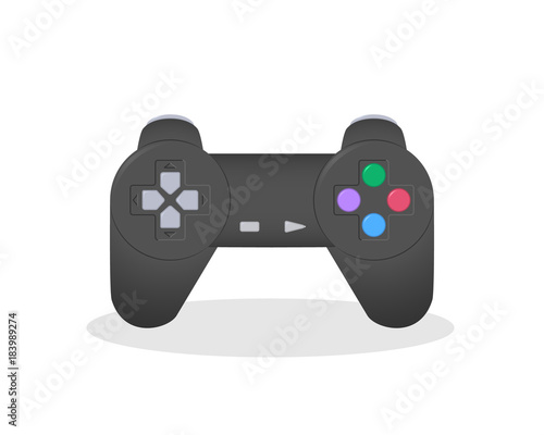 Vector illustration of a famous game console joystick. Popular old videogame manipulator.